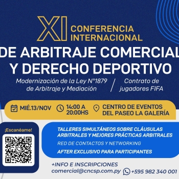 Nueva edición de la Conferencia Internacional de Arbitraje Comercial y Derecho Deportivo se realizará en noviembre